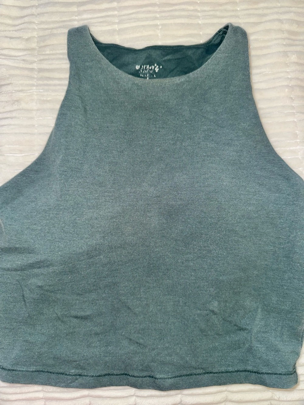 Old Navy Heather Green Cropped Tank Top